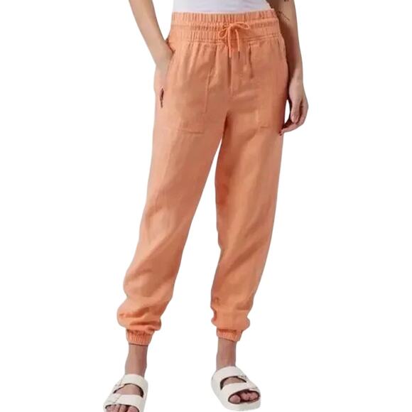 Athleta Pants - Athleta Cabo Linen Jogger Pants Orange Size 16